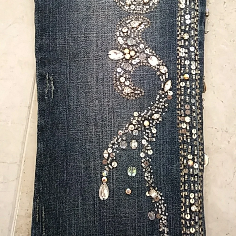"RARE"bebe Crystal Stretch Jeans - Picture 5 of 6